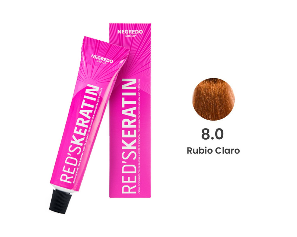 Tinte con queratina RED'S KERATIN 60ml 8.0