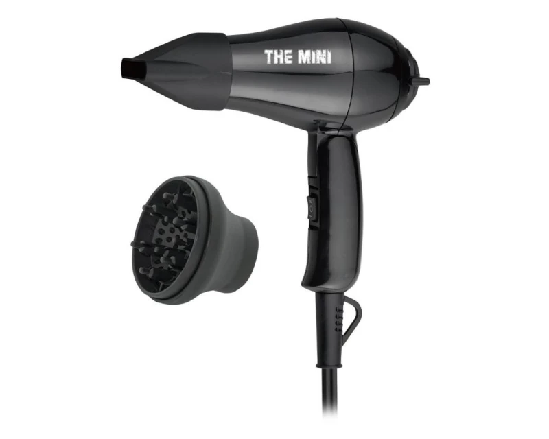 MyHair The Mini secador de viaje plegable negro con difusor