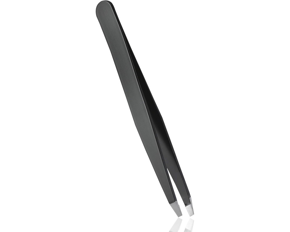 Pinza de depilar universal punta recta negra Rubis