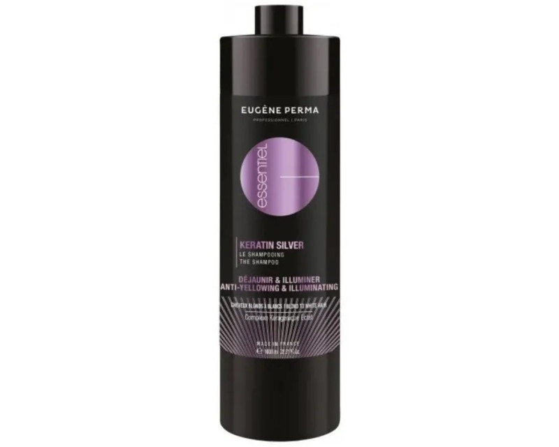 Eugene Perma Essentiel Keratin Silver champú para cabellos rubios y blancos 1000 ml