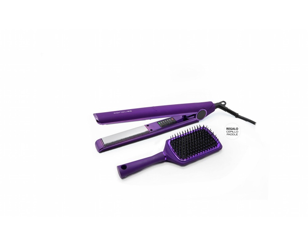 Kit Corioliss plancha de pelo C1 purple + Paddle purple E.Ltda.