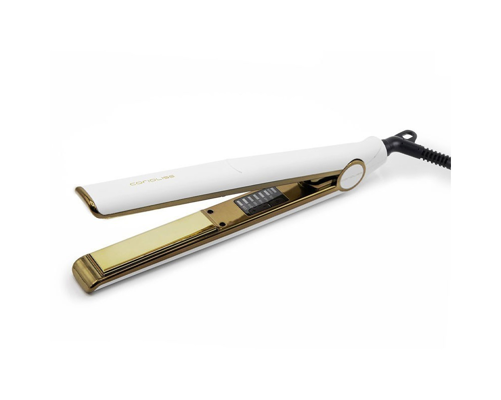 Kit Corioliss Plancha de Pelo C1 Digital White Gold + Rizador Glamour Wand Mini