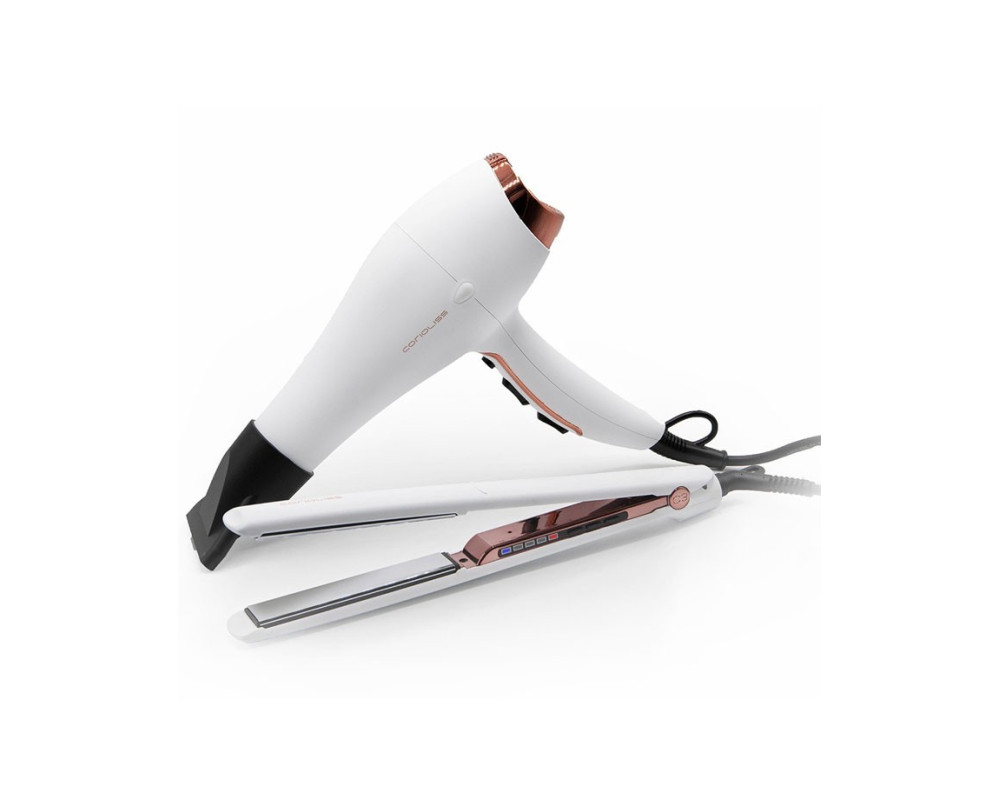 Kit Corioliss Plancha de Pelo C3 White Copper + Secador Flow Dc