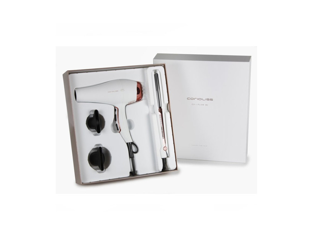 Kit Corioliss Plancha de Pelo C3 White Copper + Secador Flow Dc