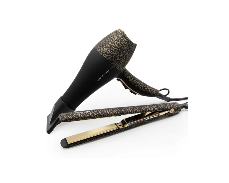 Kit Corioliss Plancha de Pelo C3 Gold Leopard + Secador Flow Dc