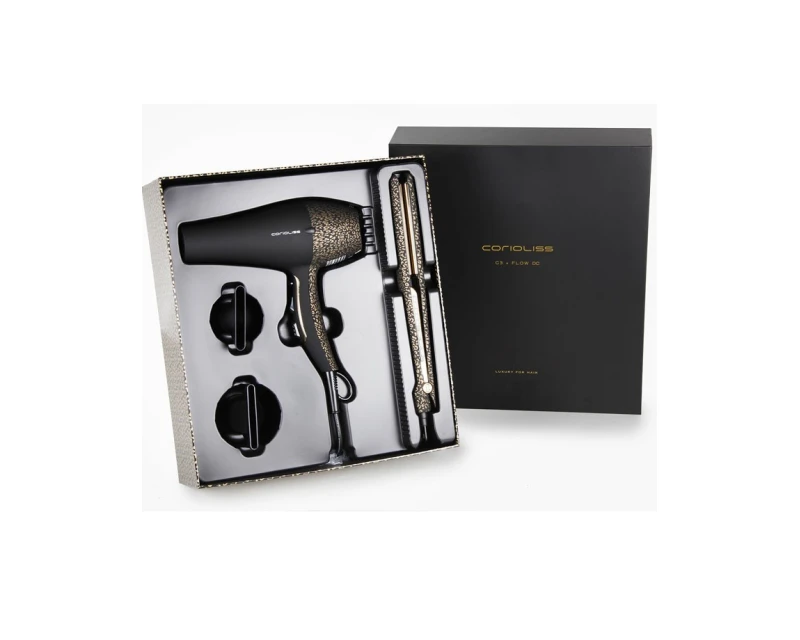 Kit Corioliss Plancha de Pelo C3 Gold Leopard + Secador Flow Dc