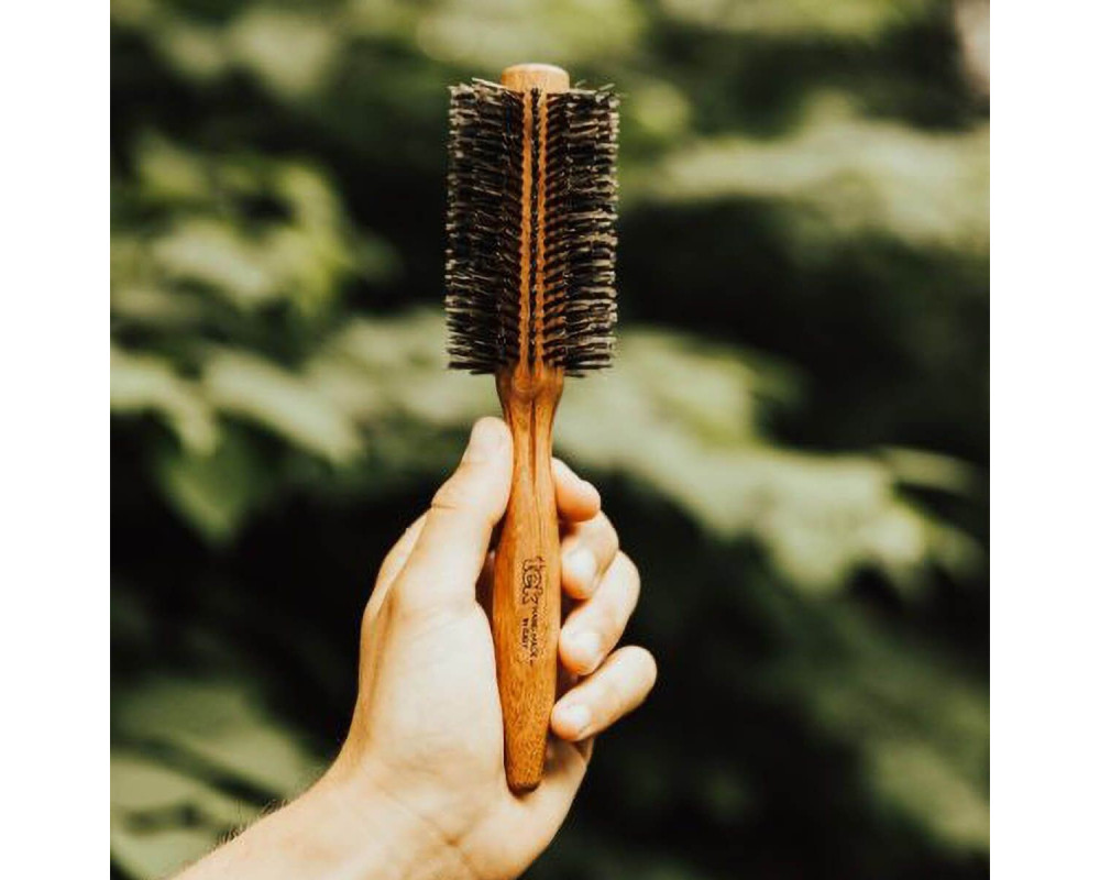 Tek cepillo de madera con cerdas de jabalí Ø60mm