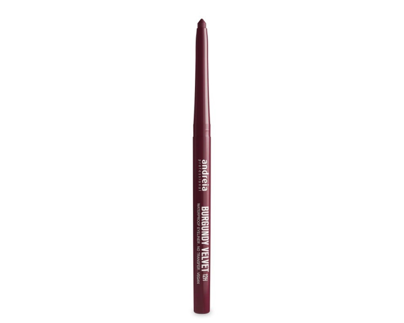 Andreia Waterproof Eyeliner Burgundy Velvet 12H lápiz de ojo color vino púrpura