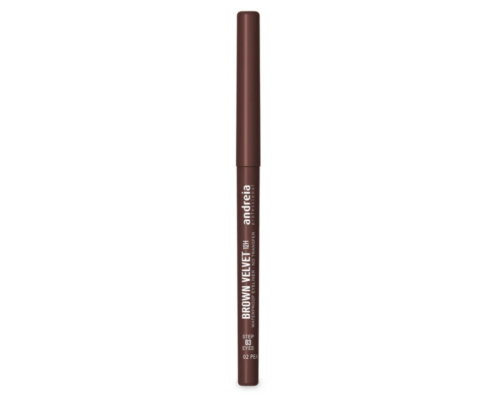 Andreia Waterproof Eyeliner Brown Velvet 12H lápiz de ojo color marrón