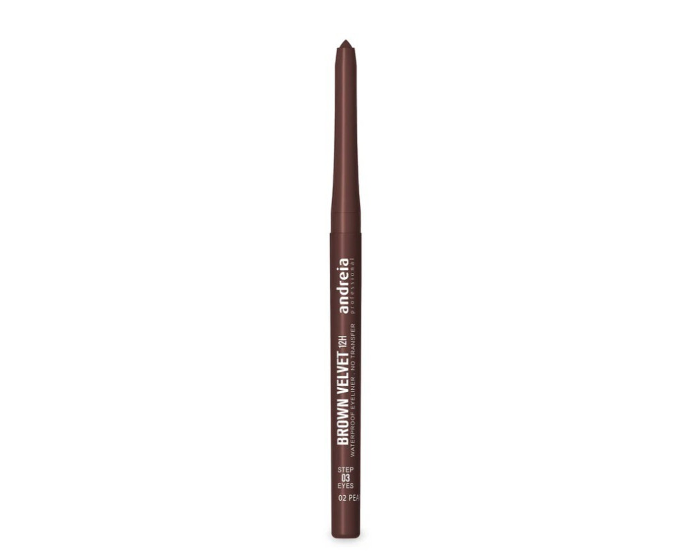 Andreia Waterproof Eyeliner Brown Velvet 12H lápiz de ojo color marrón