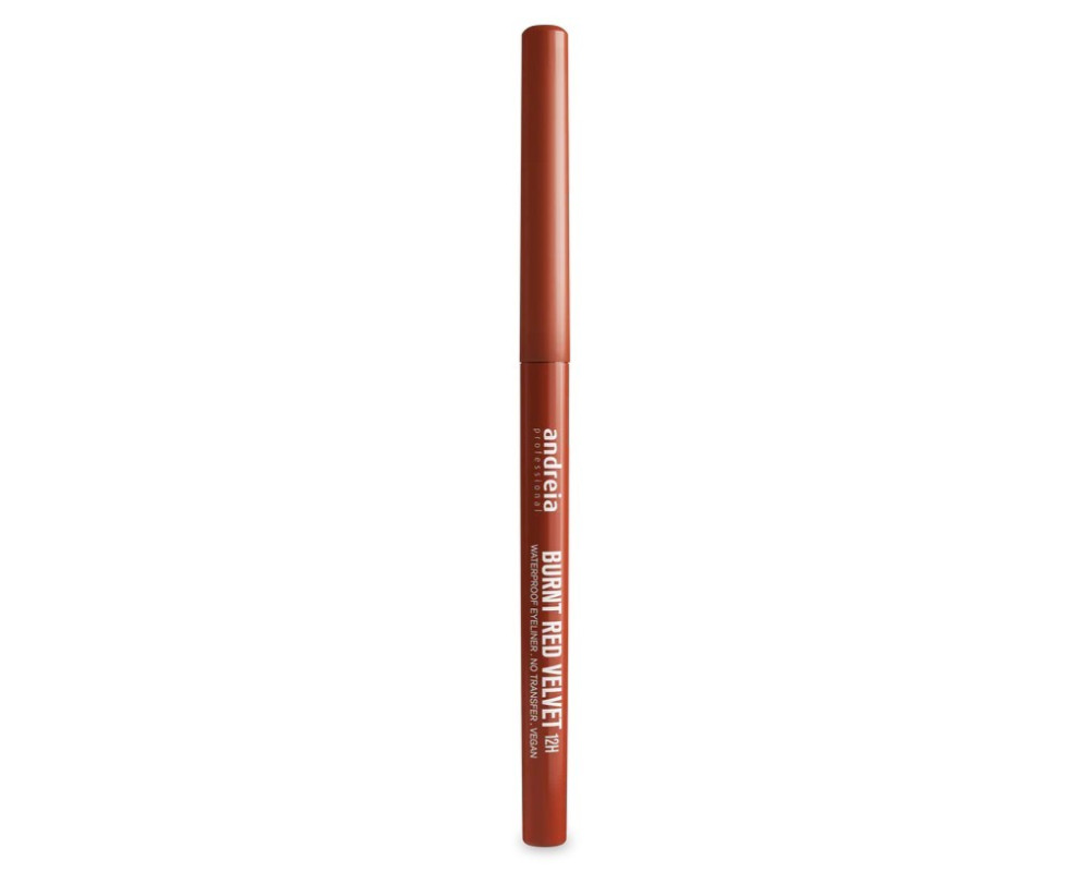 Andreia Waterproof Eyeliner Burnt Red Velvet 12H lápiz de ojo color rojo ladrilo