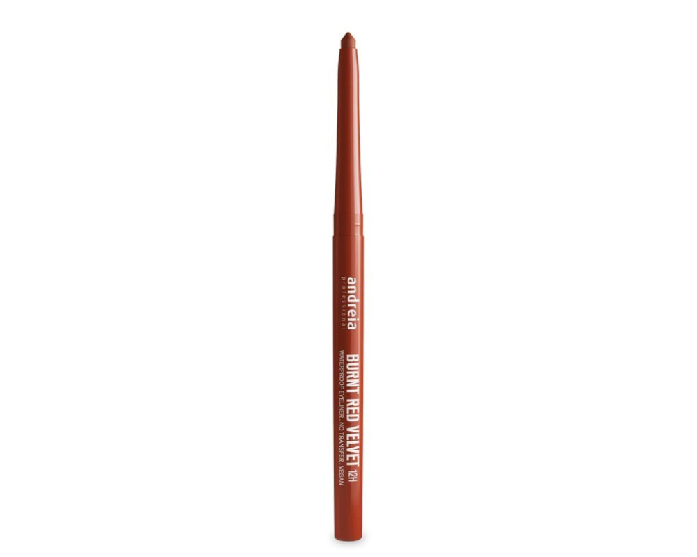Andreia Waterproof Eyeliner Burnt Red Velvet 12H lápiz de ojo color rojo ladrilo