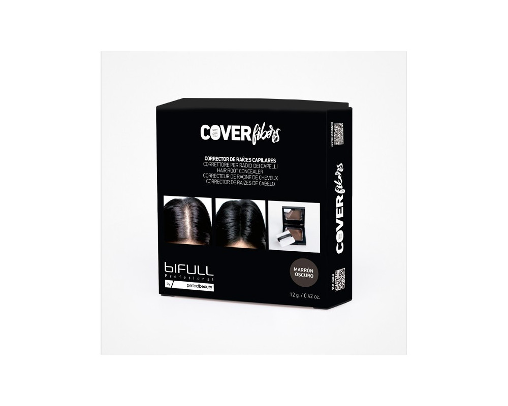 Bifull Cover Fibers corrector capilar en polvo de raices para canas marrón oscuro 12g