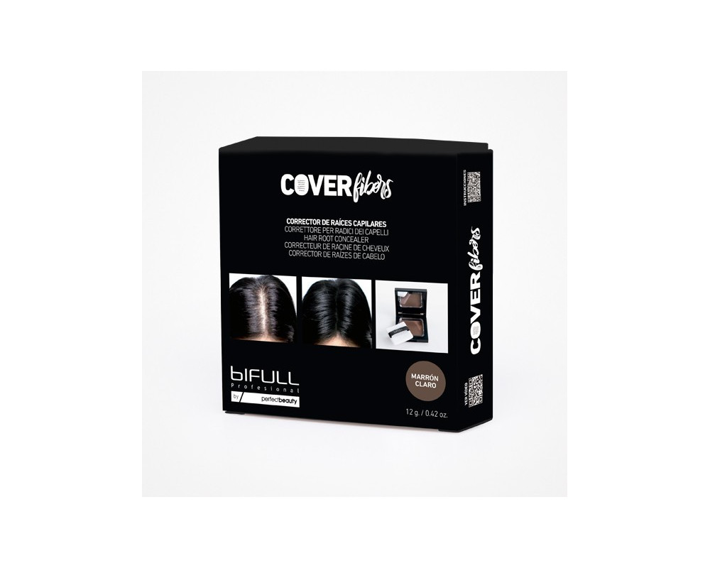 Bifull Cover Fibers corrector capilar en polvo de raices para canas marrón claro 12g