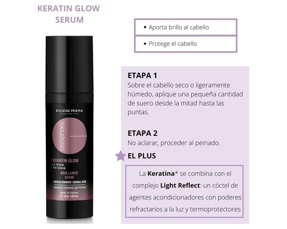 Eugene Perma Essentiel Keratin Glow serum de brillo 50 ml