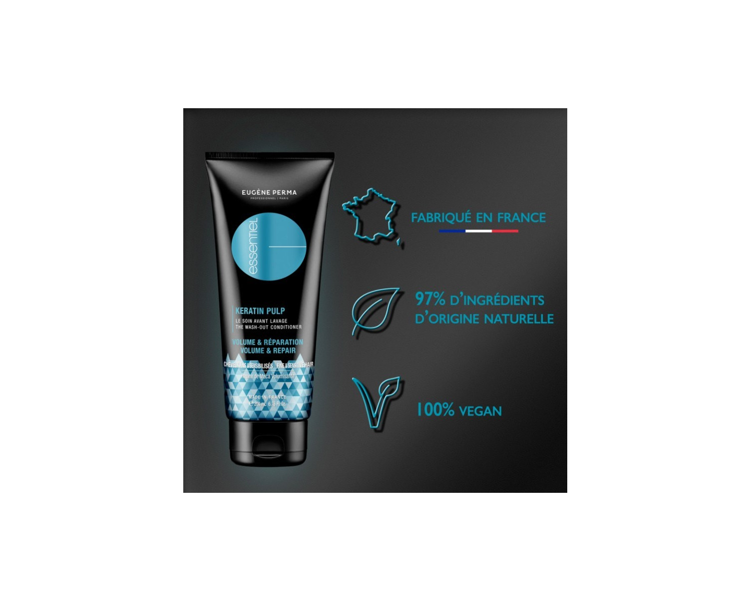 Eugene Perma Essentiel Keratin Pulp acondicionador para cabello fino 200 ml