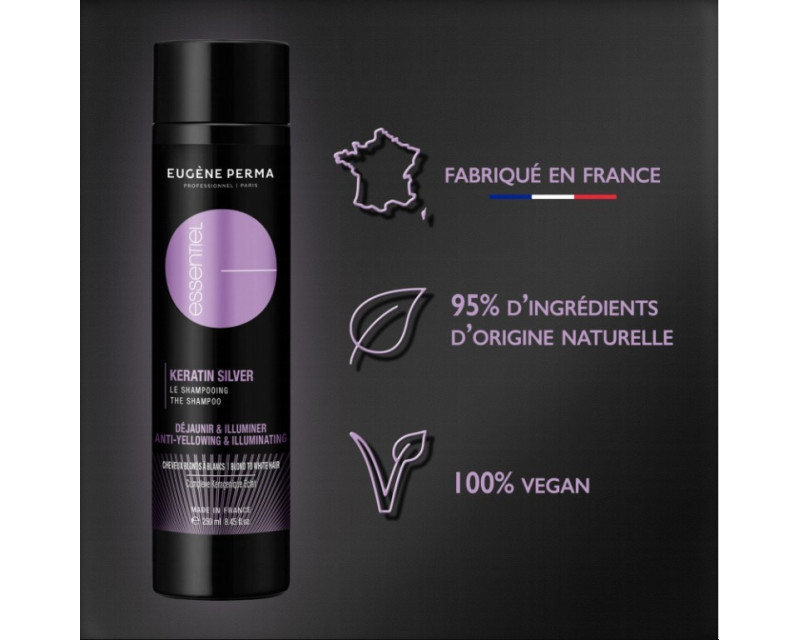 Eugene Perma Essentiel Keratin Silver champú para cabellos rubios y blancos 250 ml
