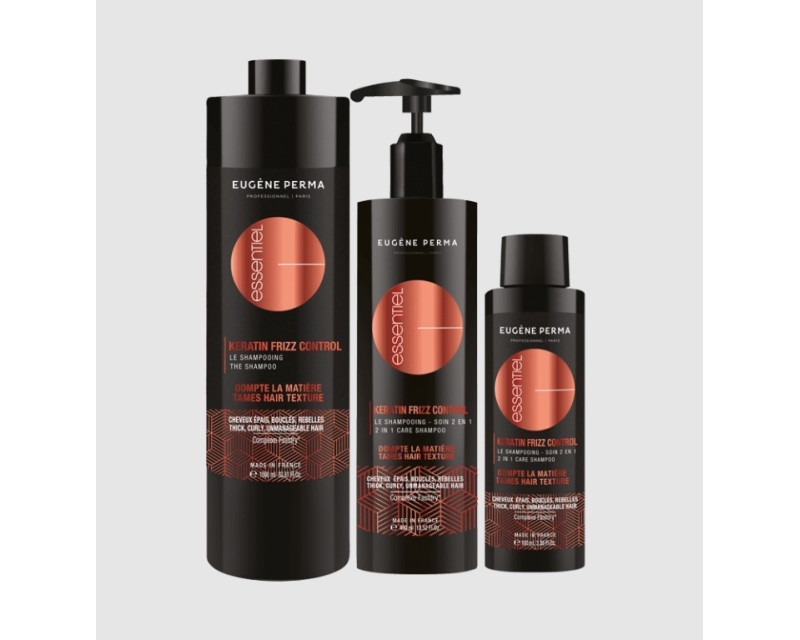 Eugene Perma Essentiel Keratin Frizz Control 2 en 1 champú para cabellos rizados o densos 400 ml