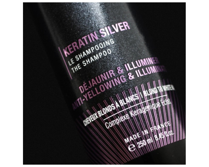 Eugene Perma Essentiel Keratin Silver champú para cabellos rubios y blancos 1000 ml