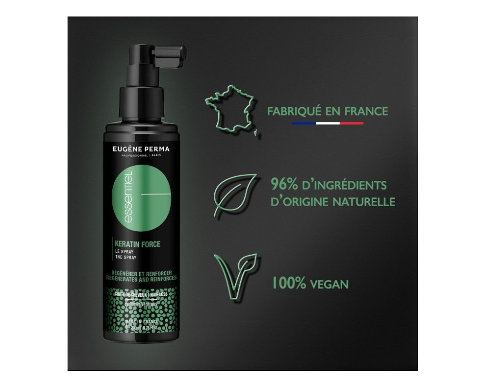 Eugene Perma Essentiel Spray Keratin Force fortalece y regenera el cabello 200 ml