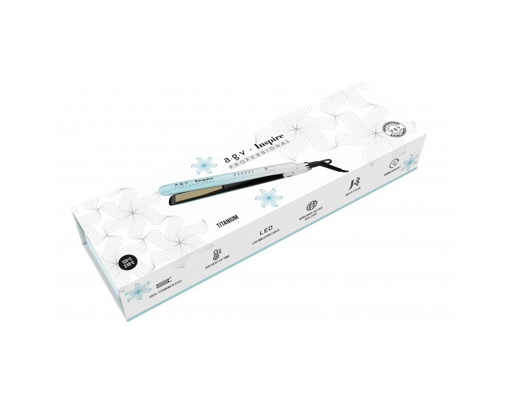 Agv Titanium Inspire plancha de pelo azul blanco 25mm