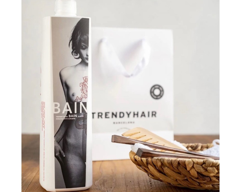 Trendy Hair Bain Elastic Keratin With Ginseng champú cabello 1000ml