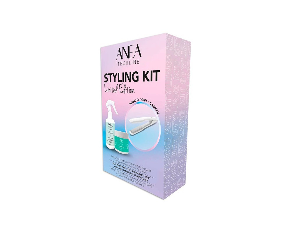 Anea Techline Kit Styling Edición Limitada protector térmico 175ml + cera de peinado 50ml + mini plancha de regalo