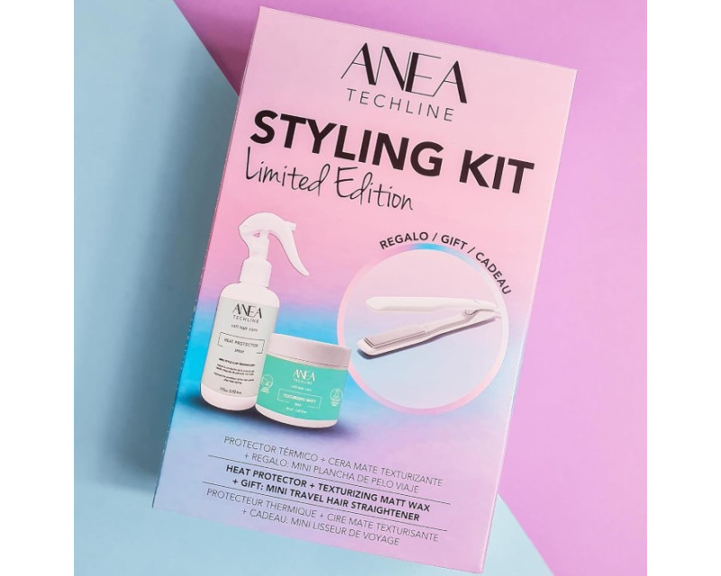 Anea Techline Kit Styling Edición Limitada protector térmico 175ml + cera de peinado 50ml + mini plancha de regalo