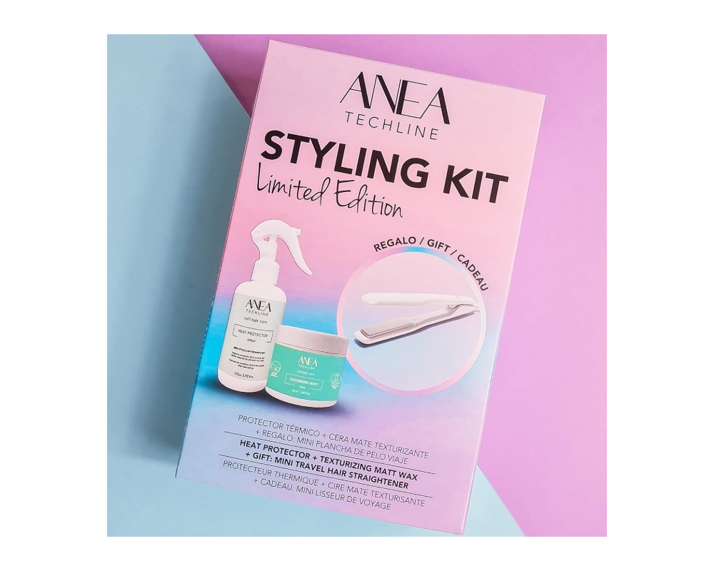 Anea Techline Kit Styling Edición Limitada protector térmico 175ml + cera de peinado 50ml + mini plancha de regalo