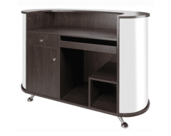 Mostrador recepción madera y metal efecto espejo Eurostil