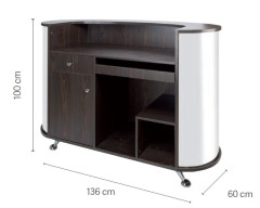 Mostrador recepción madera y metal efecto espejo Eurostil