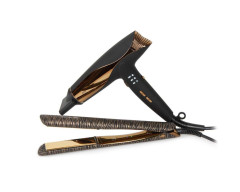 Kit Corioliss Plancha de pelo C5 Gold Zebra + Secador Wind Black Gold