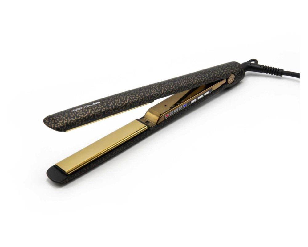 Kit Corioliss Plancha de pelo C3 Gold Leopard + Cepillo Hot Brush Gold Leopard