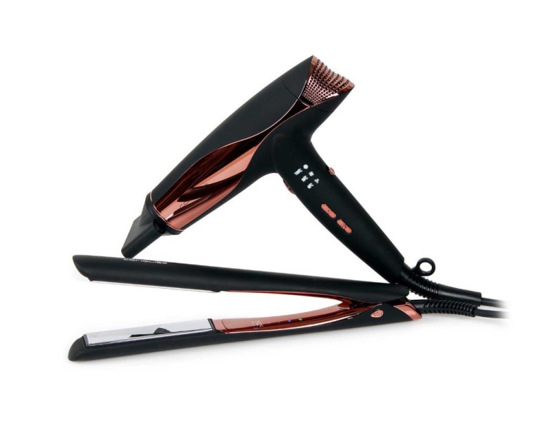 Kit Corioliss Plancha de pelo C5 Black Cooper + Secador Wind Black Chrome