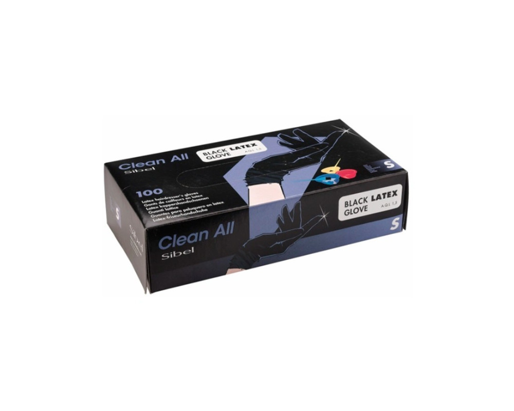 Sibel Clean All guantes de látex negros talla S 100 unidades