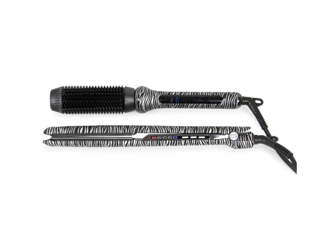 Kit Corioliss Plancha de pelo C3 Silver Zebra  + Cepillo Hot Brush Silver Zebra