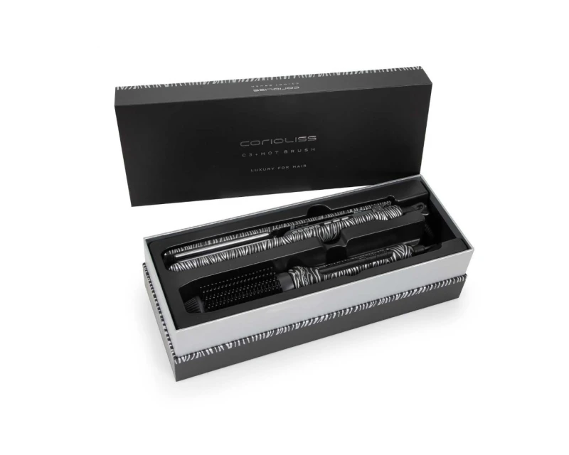 Kit Corioliss Plancha de pelo C3 Silver Zebra  + Cepillo Hot Brush Silver Zebra