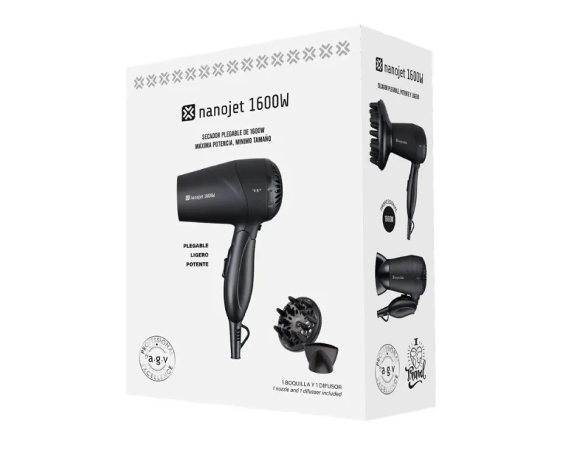 Agv Nanojet 1600W secador de viaje plegable