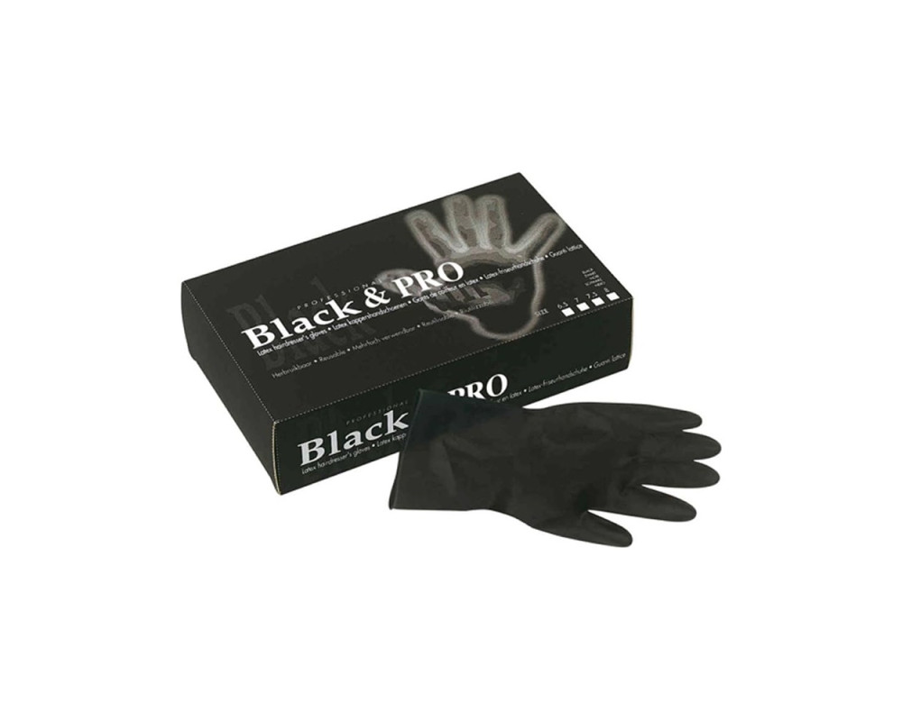 Sibel Black&Pro guantes látex negro talla M 20 unidades