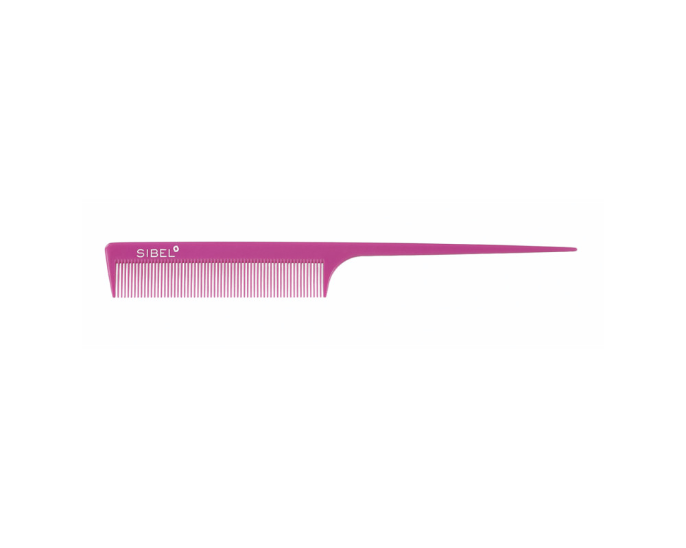 Sibel Peine Pom cola fina Rosa 21 cms