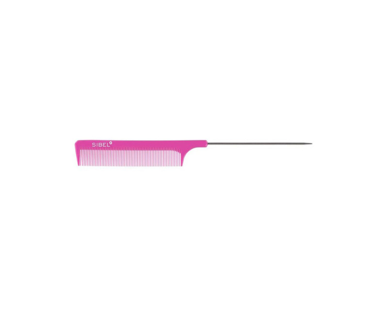 Sibel Peine Pom cola metal cardar Rosa 21 cms