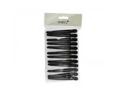 Sibel pinza pico pato plástico aluminio negra 12 uds