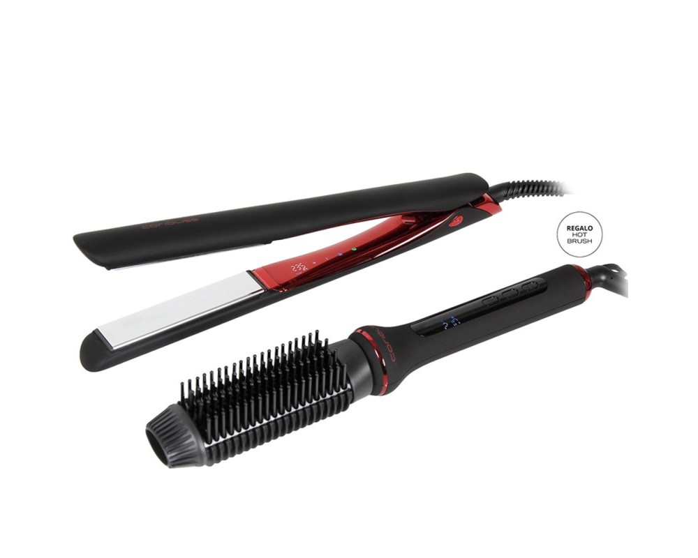 Kit Corioliss Plancha de pelo C5 Black Red + Cepillo Hot Brush