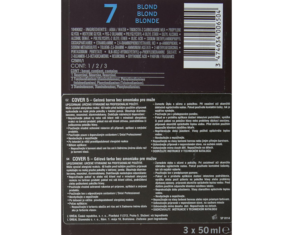 Loreal Homme Cover 5 tono 7 rubio 50ml