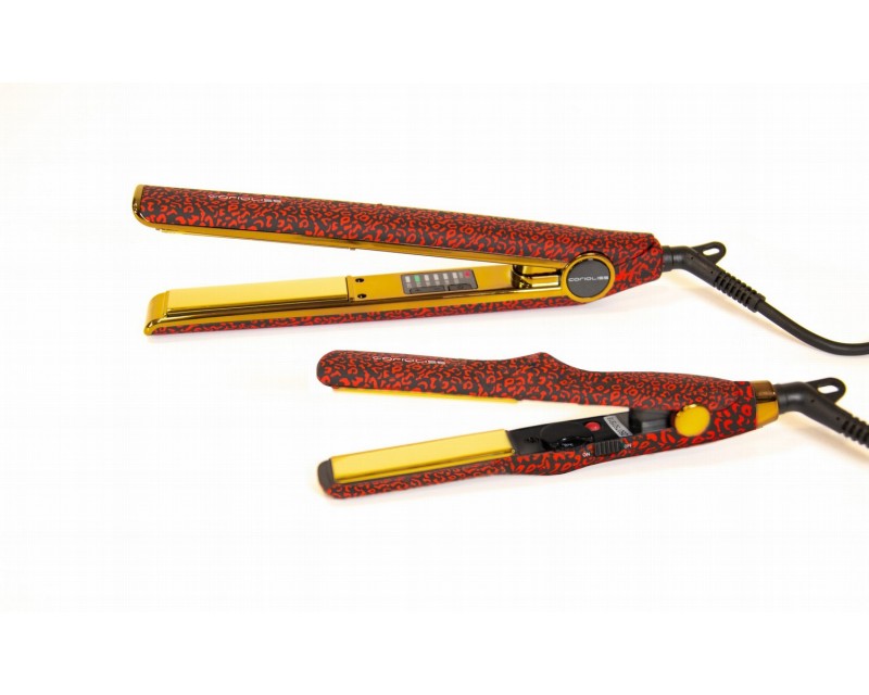 Kit Corioliss Plancha de pelo C1 Red Leopard + Mini Plancha C-Trip Red Leopard