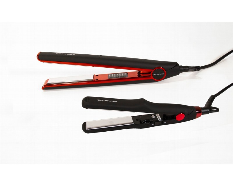 Kit Corioliss Plancha de pelo C1 Black Red + Mini Plancha C-Trip Black Red