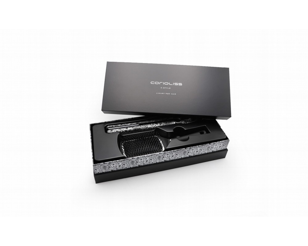 Corioliss plancha de pelo C-Style silver paisley soft touch + paddle
