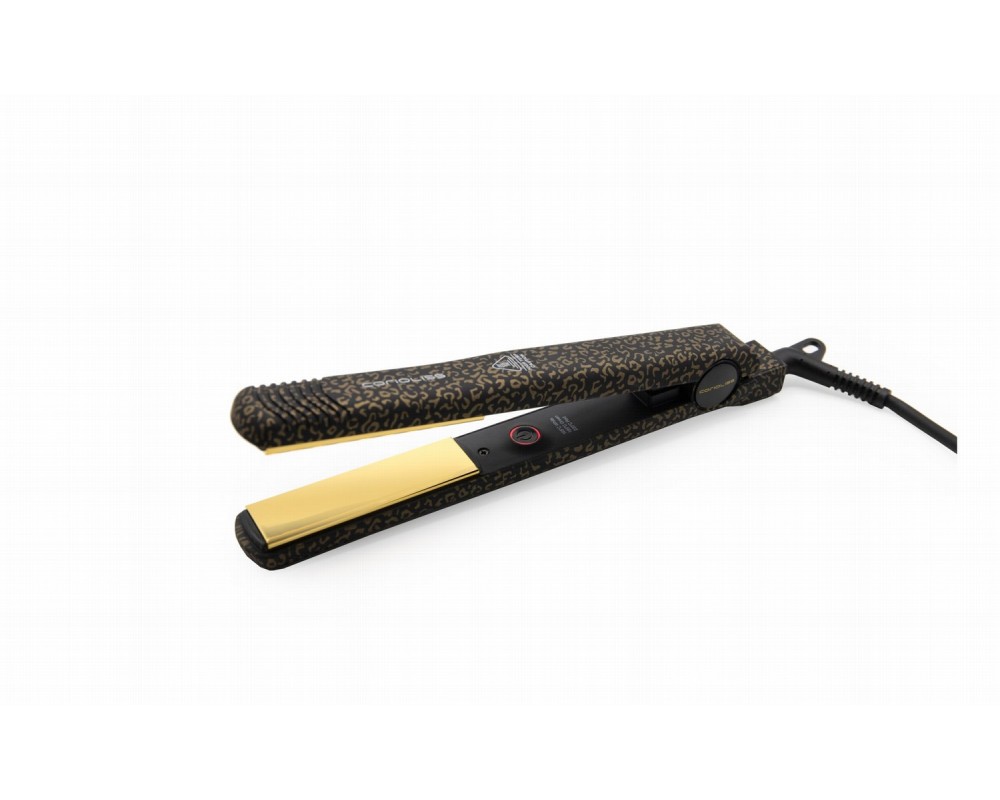 Corioliss plancha de pelo C-Style gold leopard soft touch + paddle