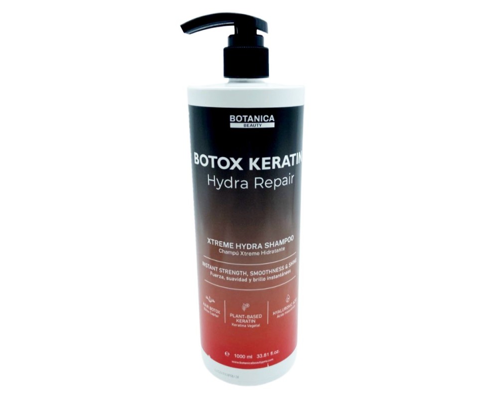 Botanica Botox Keratin Champú Xtreme Hydra Repair con Ácido Hialurónico 1000 ml