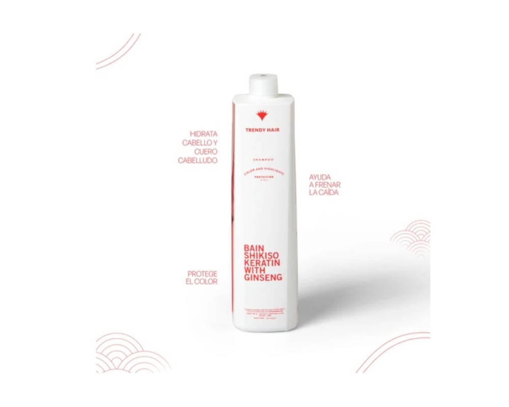 Trendy Hair bain Color Shikiso Keratin With Ginseng champú de color 300 ml